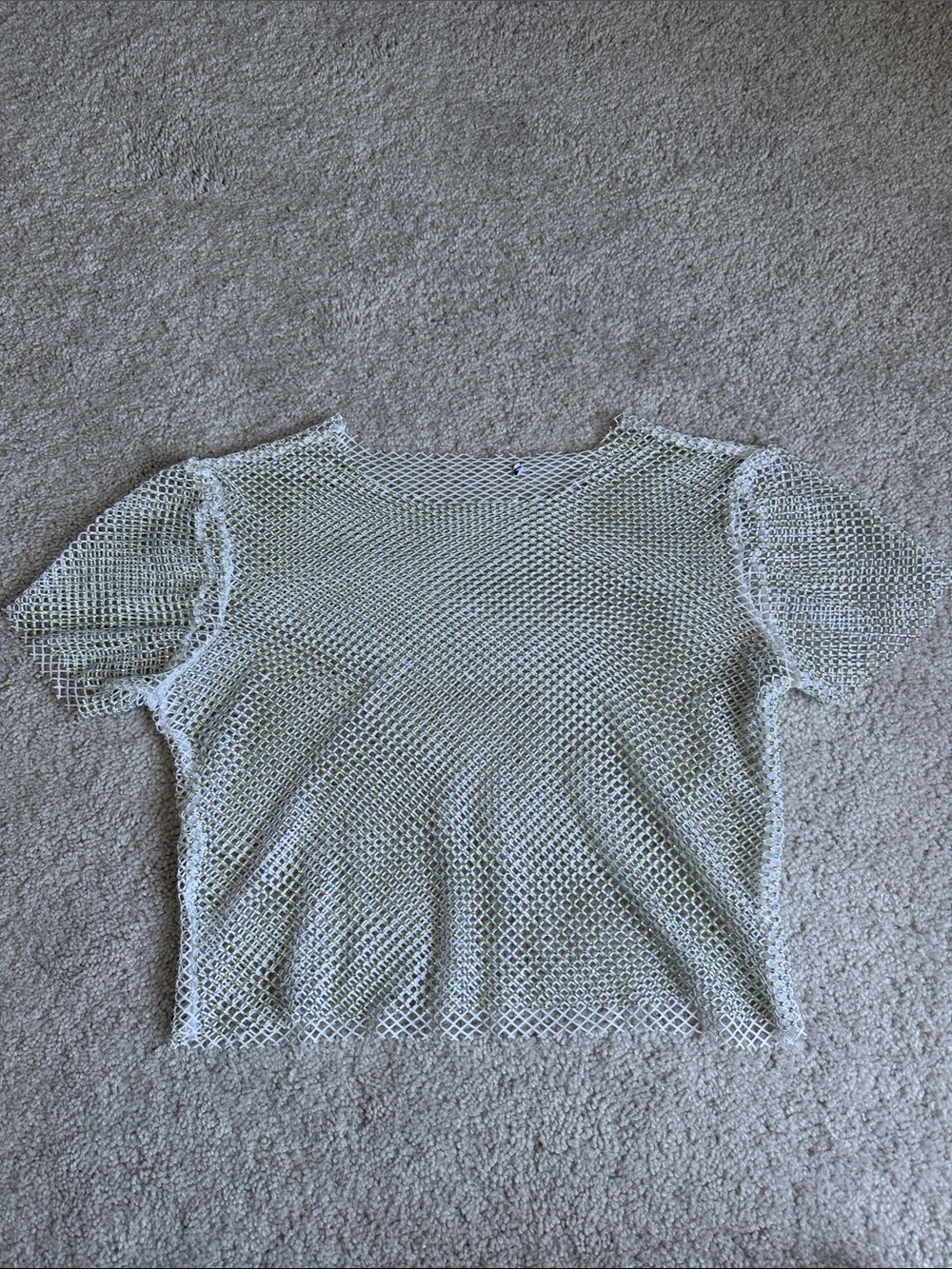 ZARA Diamanté Knit Rhinestone Crop Top - M